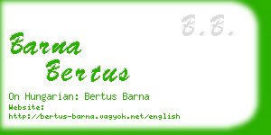 barna bertus business card